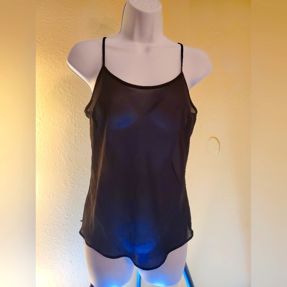 Black See-through Spaghetti Straps Top